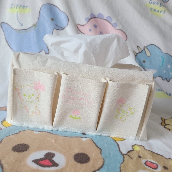 Rilakkuma - Tanpopo and Futago Hamster - Six Pockets Tissue Box Cover (Pink) - Picture 1 of 2